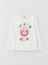 LC Waikiki Crew Neck Printed Long Sleeve Girl T-shirt